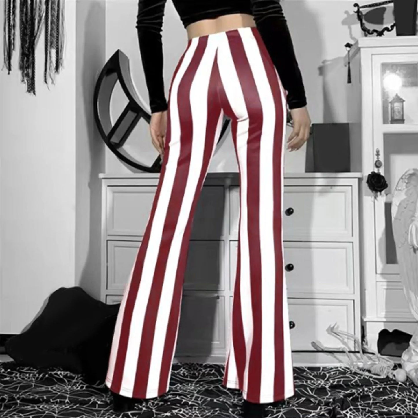 Hoge Taille Flare Broek Chic Zwart Modieus