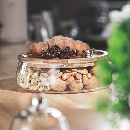 Glazen Voorraadpot met Houten Deksel voor Keuken & Voorraad