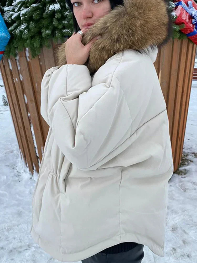 Nepbontjas Vrouwenjas Warm Raccoon Stijl - StudioMarella