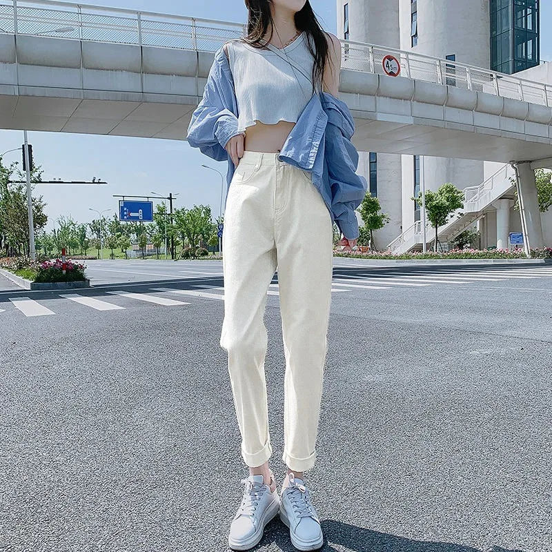 Vintage Wijde Jeans Dames Modieuze Stijl