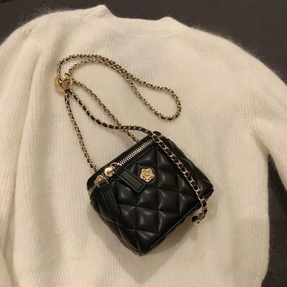Luxe Ruit Schoudertas voor Dames Leer