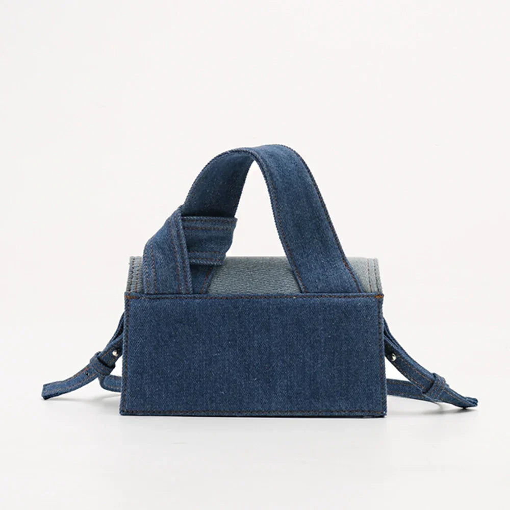 Stijlvolle Blauwe Denim Handtas