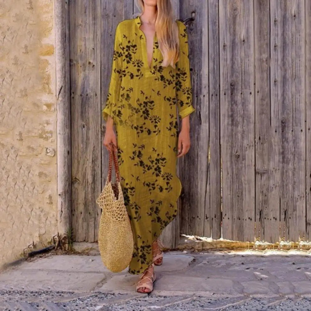 Vrouwelijke Zomerdjurk van Katoen met Linnen Look