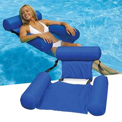 Opblaasbare Waterstoel met Rugleuning – Drijvende Zwembadstoel Mesh Design 100x120 cm Zwembadfauteuil