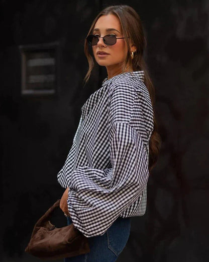 Vrouwelijke Oversized Blouse Elegante Stijl