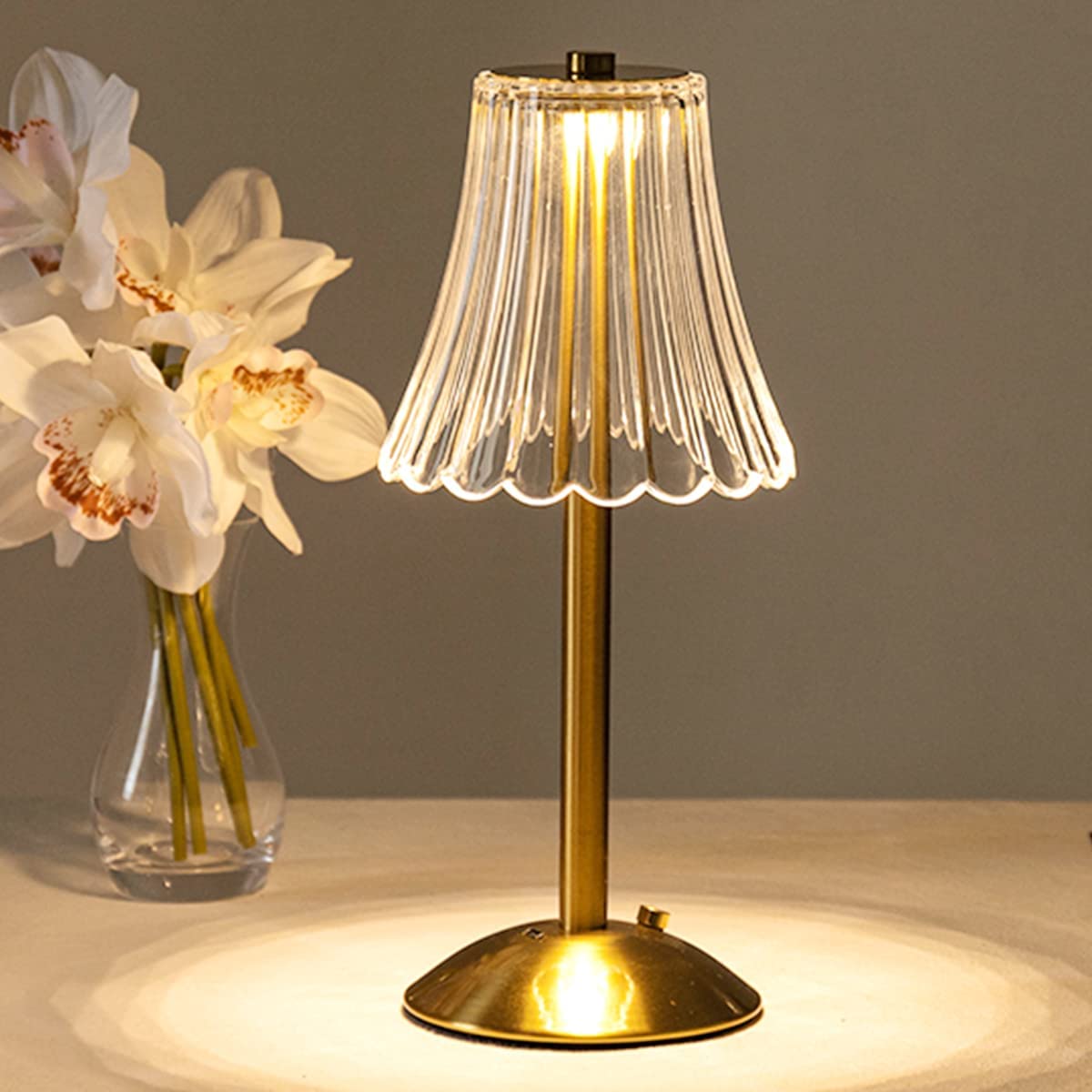 Tafellamp Touch Dimbaar LED Kristal Goud Aluminium Acryl Slaapkamer Woonkamer