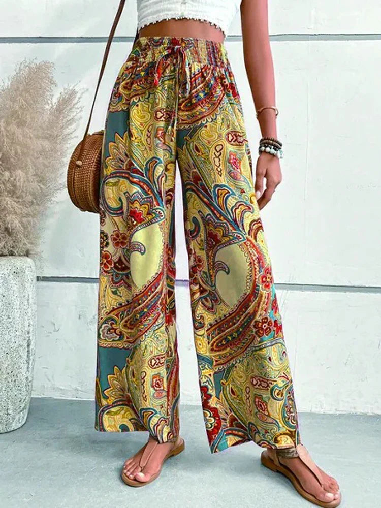 Dames Broek Zomer Hoge Taille Wijde Pijpen