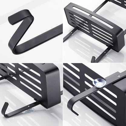 Doucherek Aluminium Zwart Zilver 2 of 3 Laags Hangend Douchedeur Badkamerkast Geen Boren Shampoohouder Opbergrek Badkamer Organizer