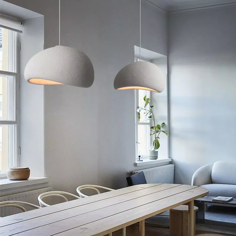 Minimalistische Hanglamp met Stenen Textuur – Moderne Verlichting in Scandinavische Stijl
