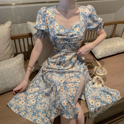 Zomerjurk met Bubbelmouwen Vrouwelijk Chique Model