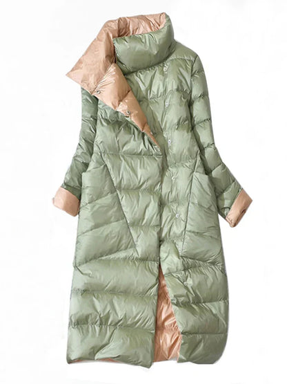 Dames Jas Geruit Warm en Stijlvol Lange Model