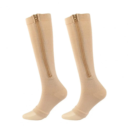 Compressiekousen met Rits Zwart Nude S-M L-XL 2XL Orthopedische Ondersteuning Dagelijks Comfort Therapeutisch