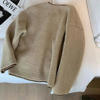 Korte Vintage Jas Beryl Stijl Bijgesneden Leer