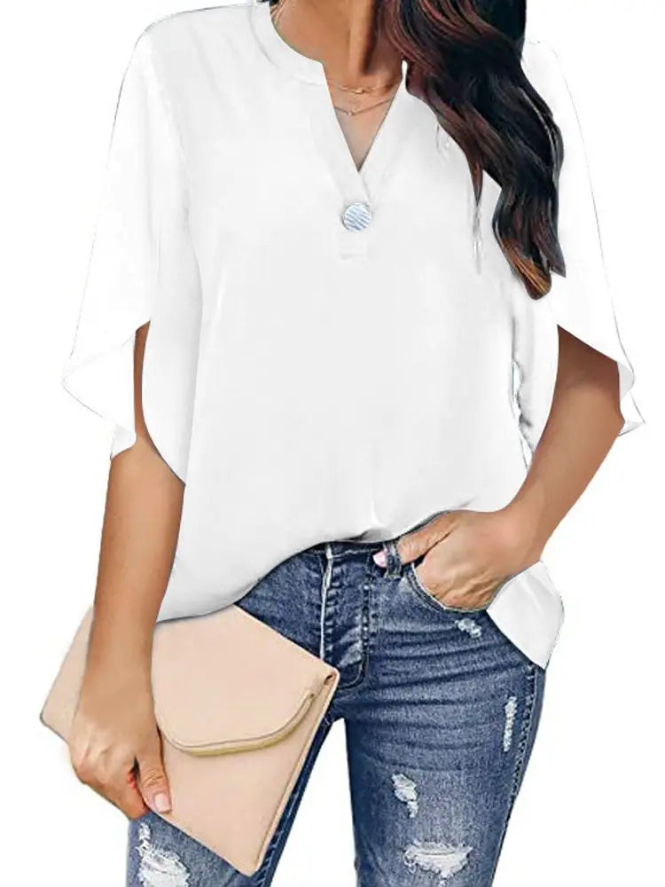 Vrouwelijke Blouse van Chiffon met Elegante Pasvorm