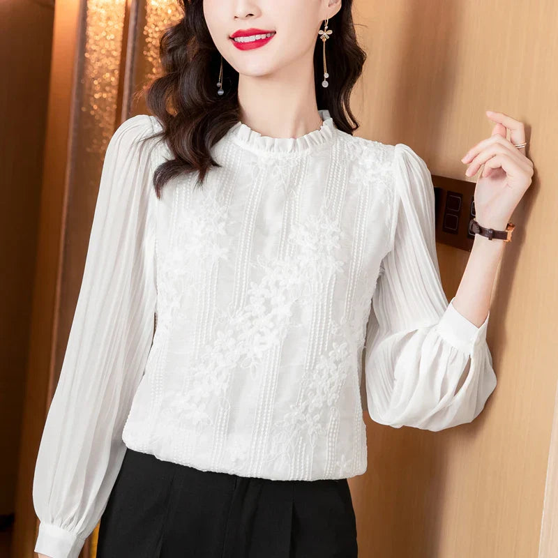Vrouwelijke Chiffon Blouse Elegant Lente Zomer