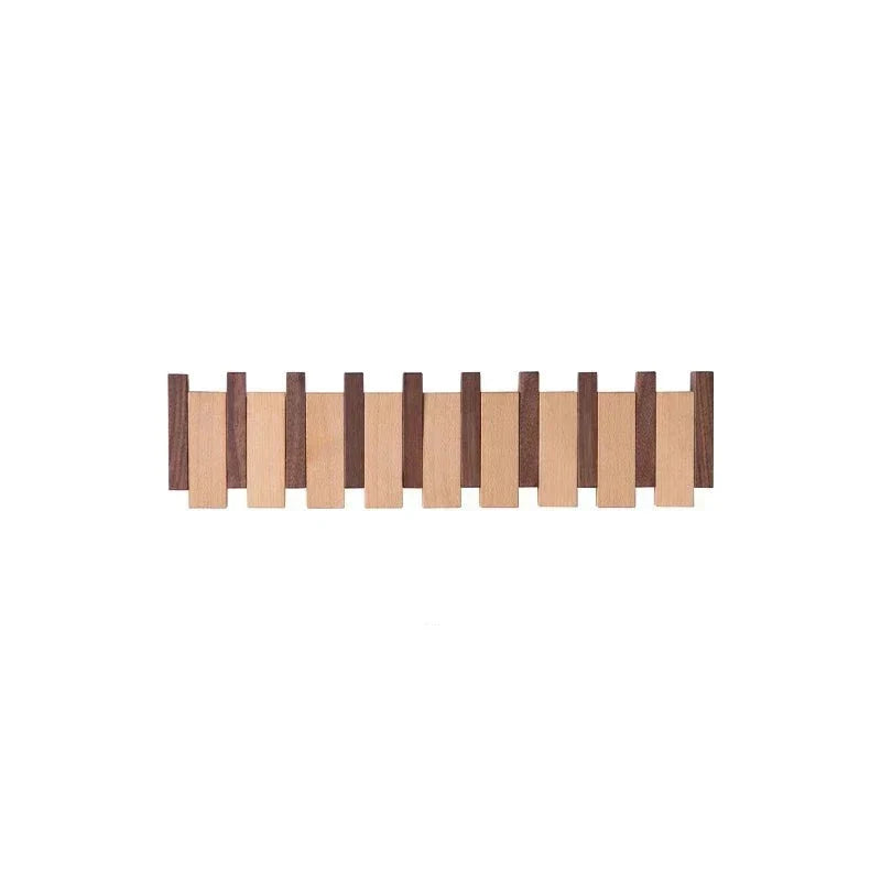 Magnetische Wandkapstok met Inklapbare Haken | 4-10 Haken | Hout