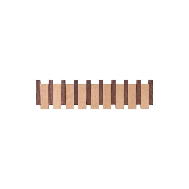 Magnetische Wandkapstok Beuken & Walnoot – Inklapbare Haken Duurzaam FSC-Hout Smal Design Hal Entree Slaapkamer Scandinavisch