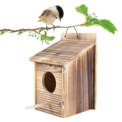 Vogelhuis Hout Hangend Buiten Weerbestendig 22x15cm Tuin Vogelnest Nestkastje Mezen Decoratief Natuurlijk