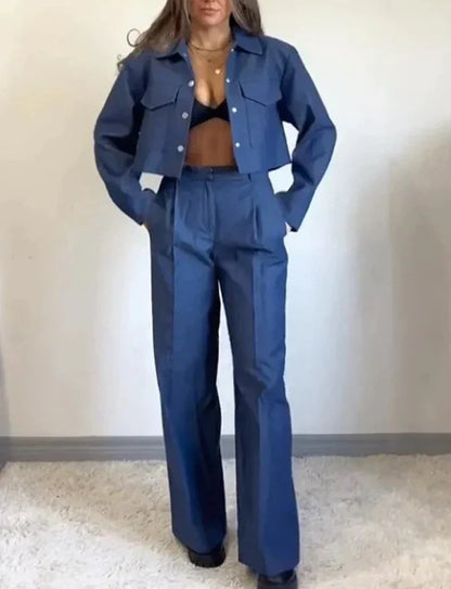 Streetwear Jas en Broek Set voor Mannen Stijlvol