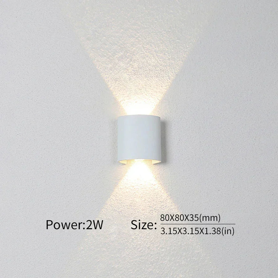 Minimalistische LED-wandlamp voor binnen of buiten - Aluminium - Zwart of Wit - 2W tot 10W