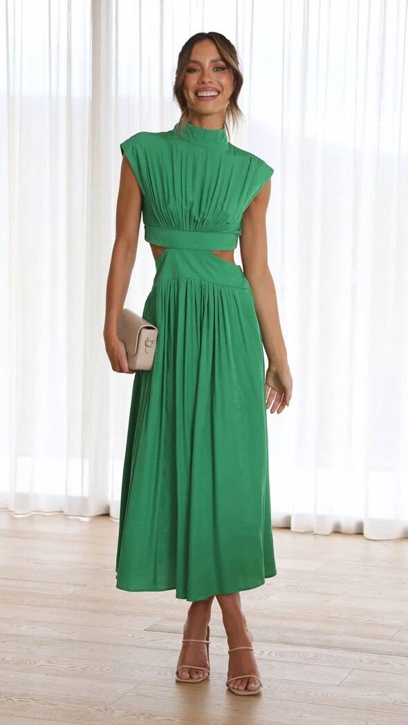 Vrouwelijke Zomerjurk Midi Jurk Elegante Mode