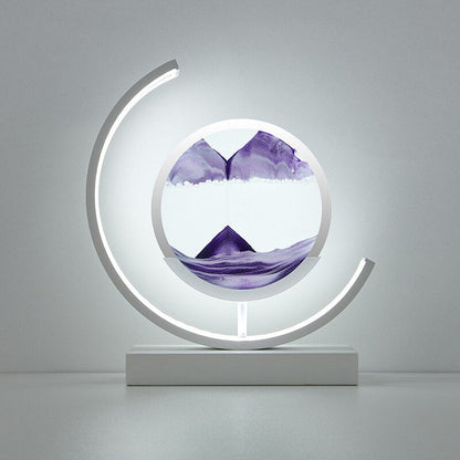 LED tafellamp acryl draaibaar zandlandschap zwart woonkamer slaapkamer sfeerlamp nachtlamp decoratieve lamp