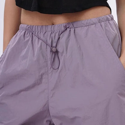 Dames Oversized Broek Zwart Parachute Stijl