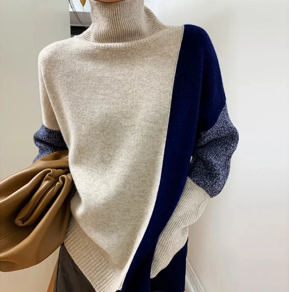 Kleurrijke Vrouwentrui met Patchwork Ontwerp - StudioMarella