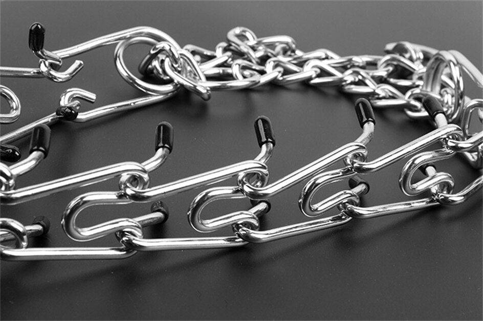 Correctieband Hond Verstelbaar met Gummitips Zwart voor Trainingscontrole | Anti-Trek Trainingsband Metaal met Veilige Pinnen