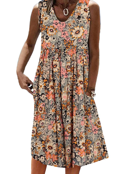 Bloemen Midi-Jurk Luxe Elegante Zomerjurk