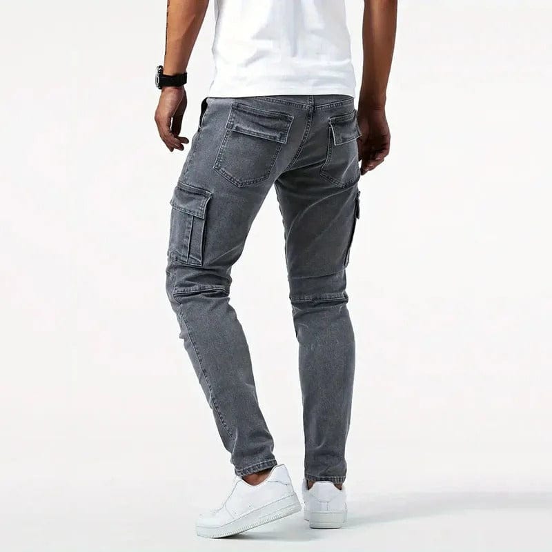 Jeans Cargo Broek in Donkerblauw Denim