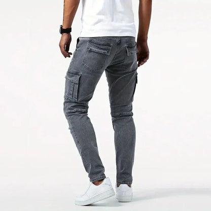 Jeans Cargo Broek in Donkerblauw Denim