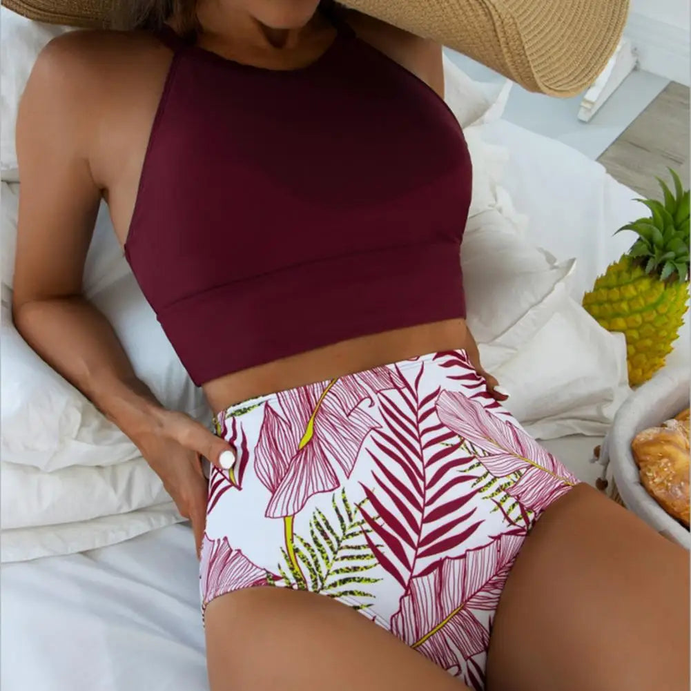 Bloemen Bikini Set Hoge Taille voor Vrouwen - StudioMarella