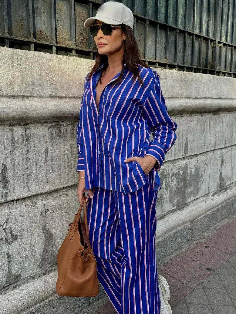 Oversized Gestreepte Set voor Vrouw Comfortabel Alba