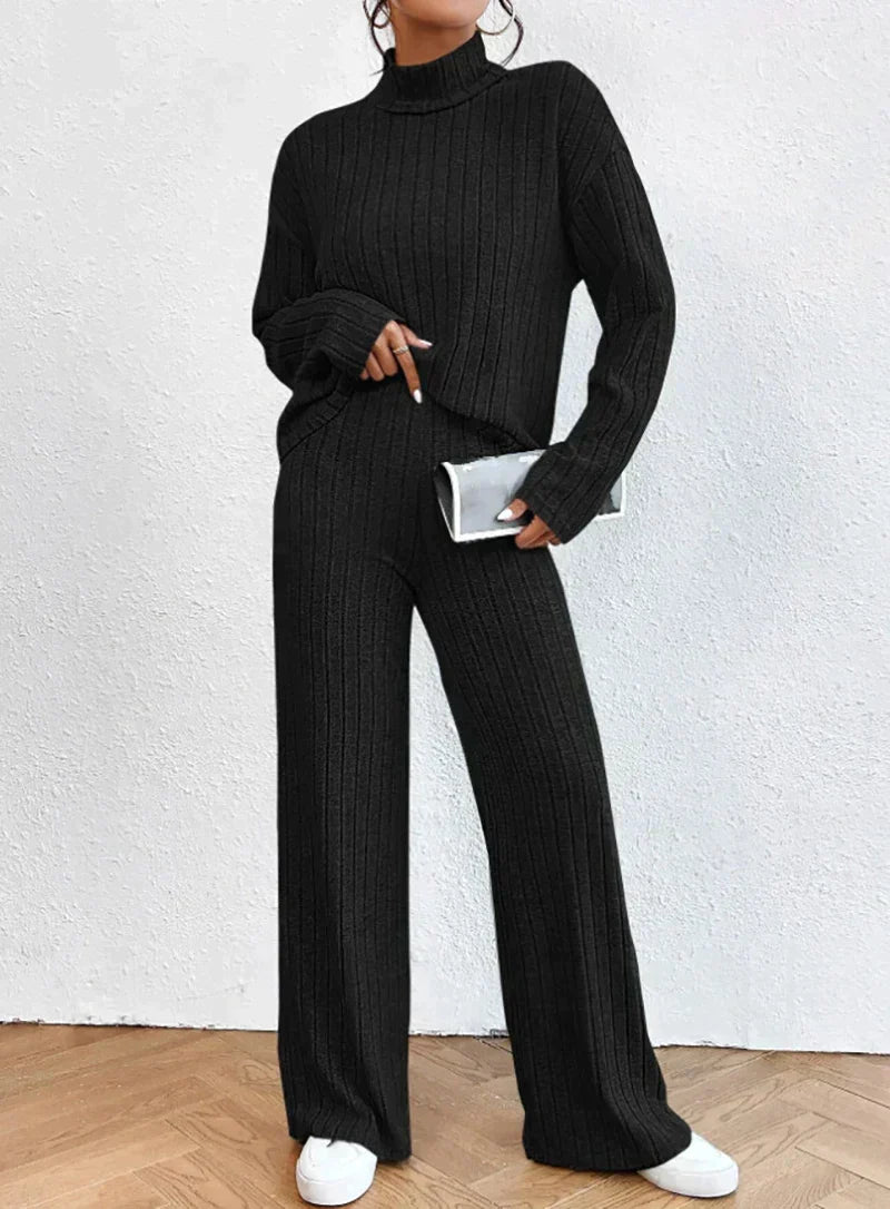 Gebreide Trui en Broek Set Gestreept Warm