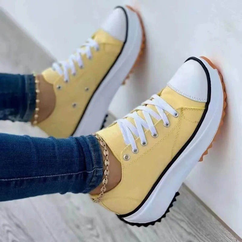 Zomer Sneakers Dames Comfortabel Leer
