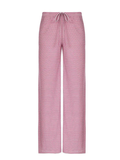 Dames Oversized Broek Blauw Gestreept Comfy Stijl