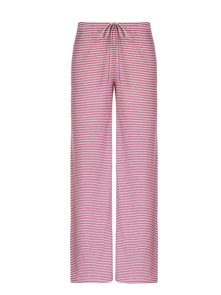 Dames Broek Oversized Blauwe Streepjesbroek