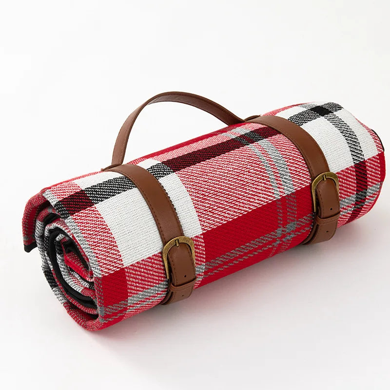 Picknickdeken Waterdicht Geruit Met Draagriem 150x200 Of 200x200 cm