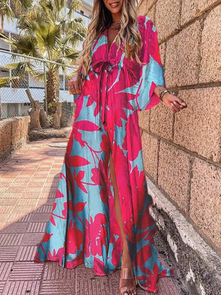 Vrouwelijke Zomerjurk Bedrukte Strandjurk Elegant