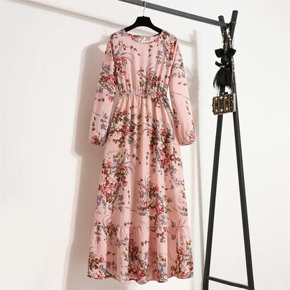 Elegante Zomerjurk Bloemenprint Lange Jurk voor Vrouw