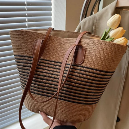 Strandtas Grote Rieten Beachbag voor Dame