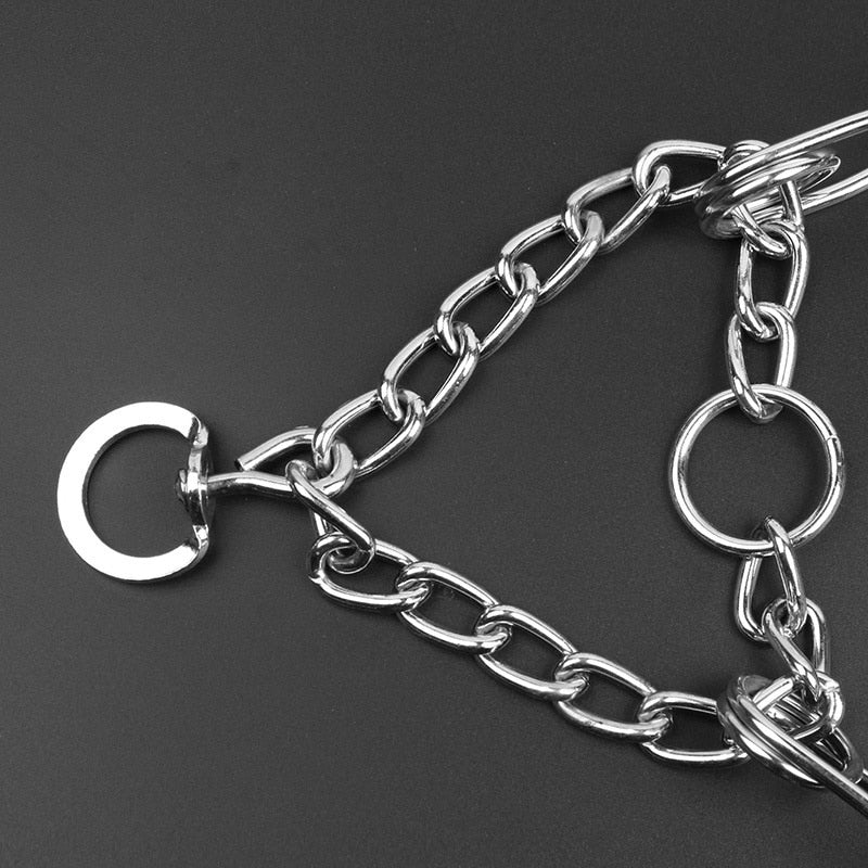 Correctieband Hond Verstelbaar met Gummitips Zwart voor Trainingscontrole | Anti-Trek Trainingsband Metaal met Veilige Pinnen