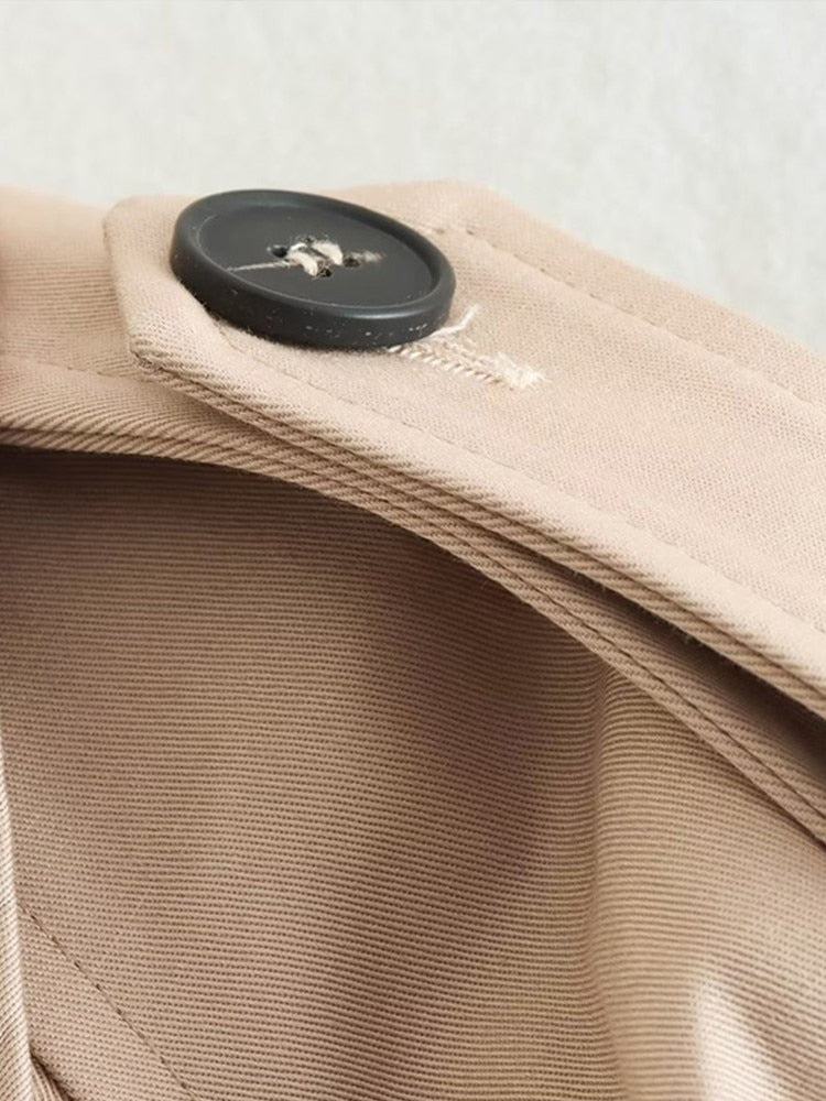 Kort Trenchcoat Beige Klassiek Dame Model