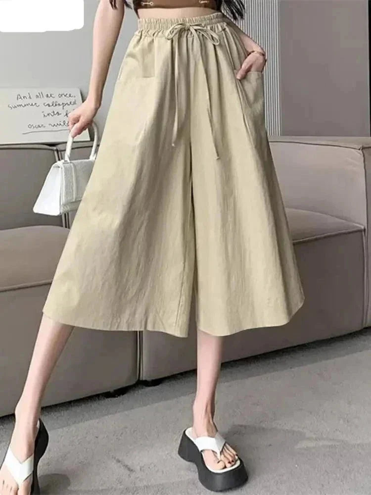 Korte Cropped Broek voor Vrouw Modieus Design