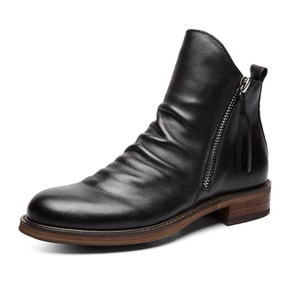 Zwarte Leer Chelsea Boots voor Heren