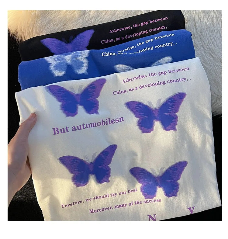 Vrouwelijk T-Shirt Butterfly Print Mooi Moda