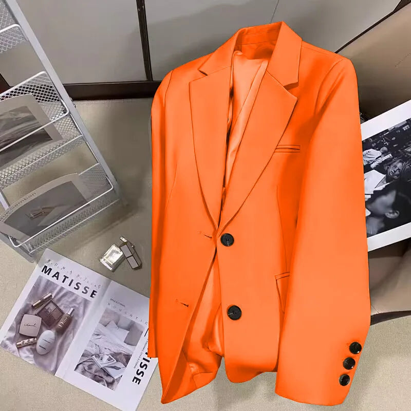 Damesblazer Oranje Langemouwen Elegant Model