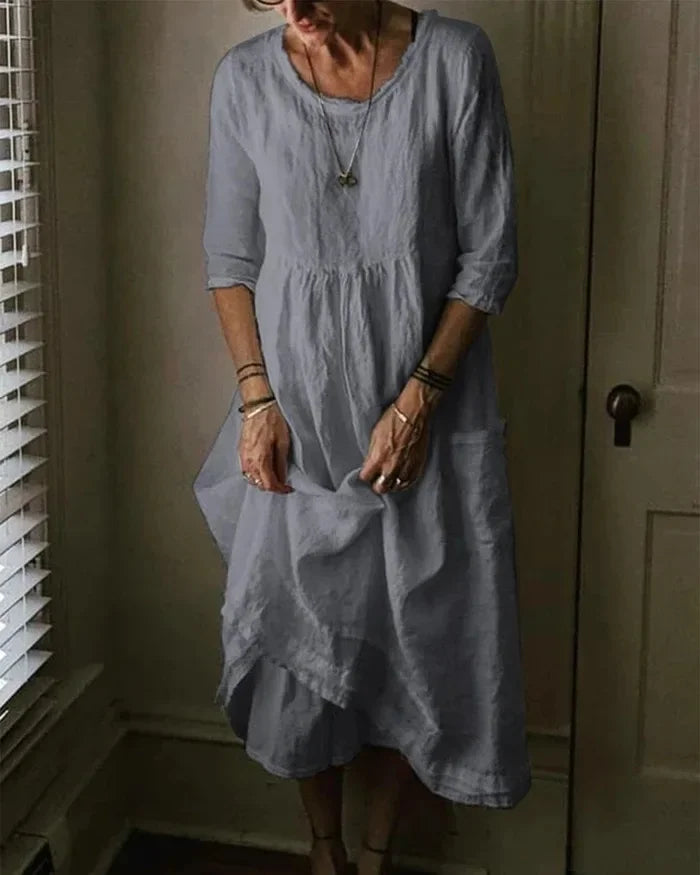 Damesjurk Zomer Linnen Oversized Katoen Jurk