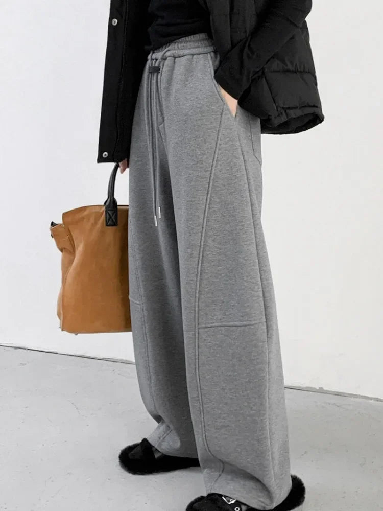 Dames Sweatpants Oversized Grijs Comfortabele Loungebroek - StudioMarella